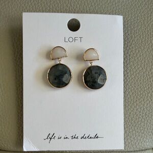 LOFT Black and Gold Statement Earrings
